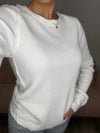 Ania Fitted Long Sleeve Top-White White