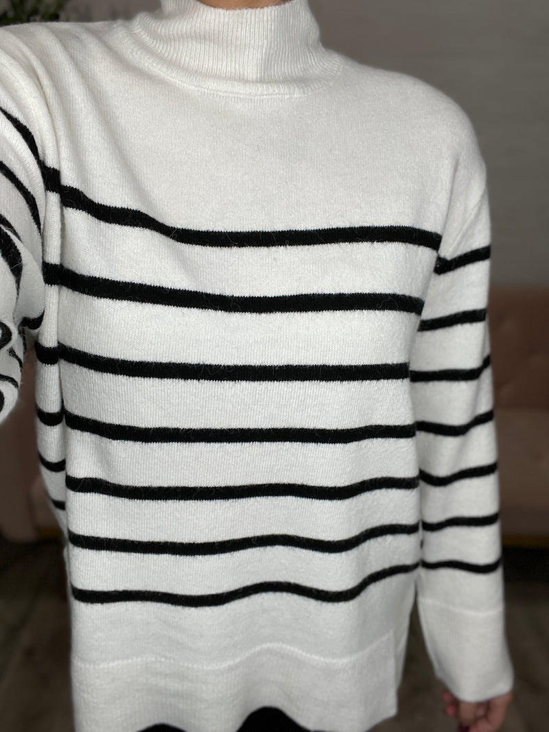 Fin Stripe Sweater-Sea Salt