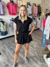 Serena Tennis Romper-Black