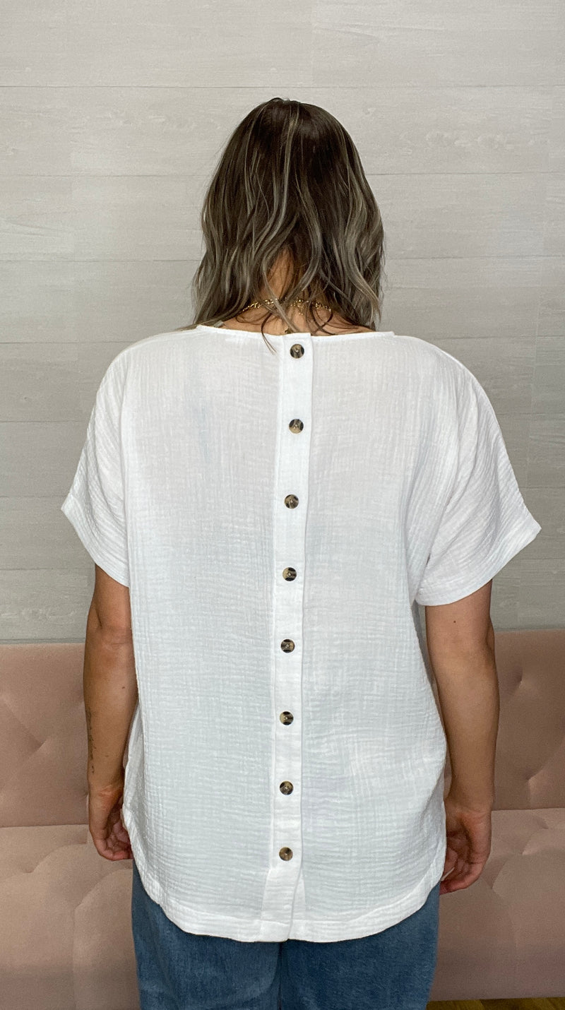 Luna Button Back Tee