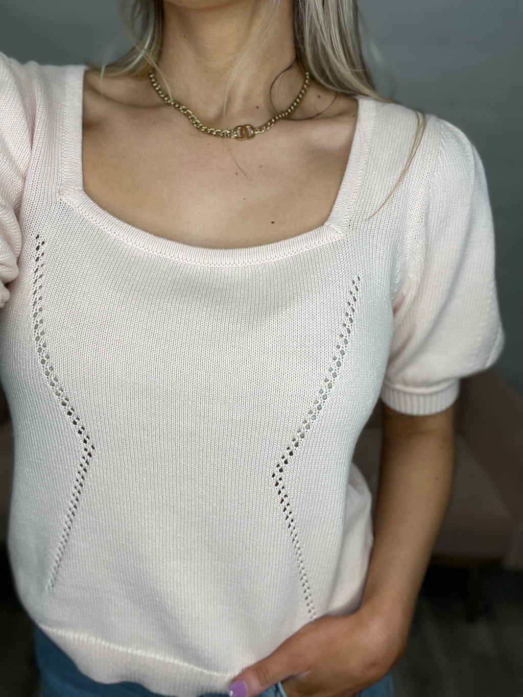 Eline Square Neck Top-Sepia Rose