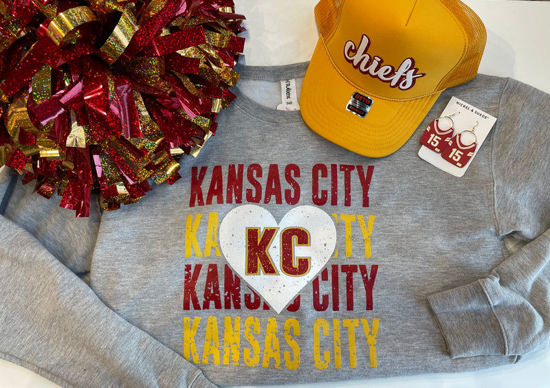 KC Stacked Heart Crewneck