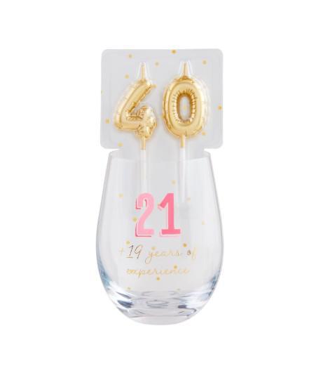 40 Candle Wine Glass Set