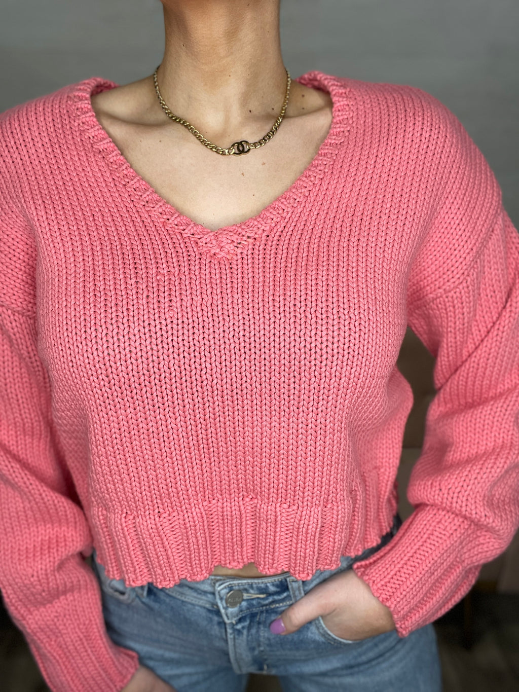 Vida Sweater-Sunset Pink