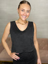 Sloane V-Neck Top-Black
