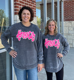 Grey & Hot Pink Kansas City Fleece Sweatshirt