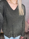 Goldie V-Neck Sweater-Black