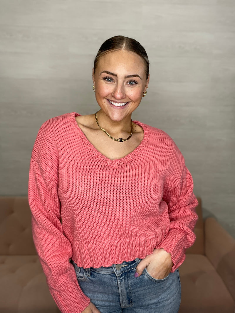 Vida Sweater-Sunset Pink