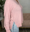 Wilder Cloud V-Neck Top-Rose Haze