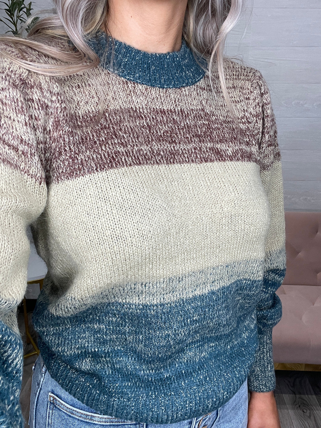 Agnes Sweater-Teal Combo