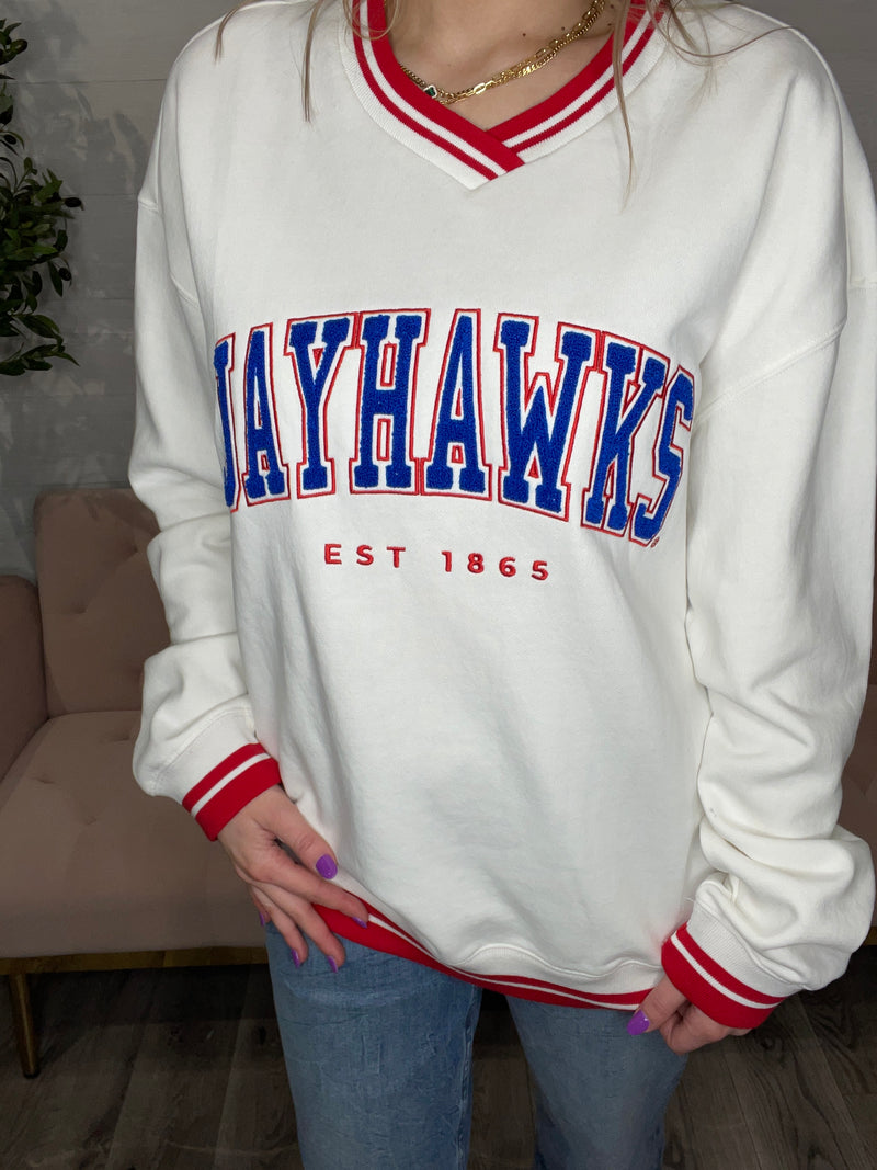 University of Kansas Allen Chenille Varsity Pullover