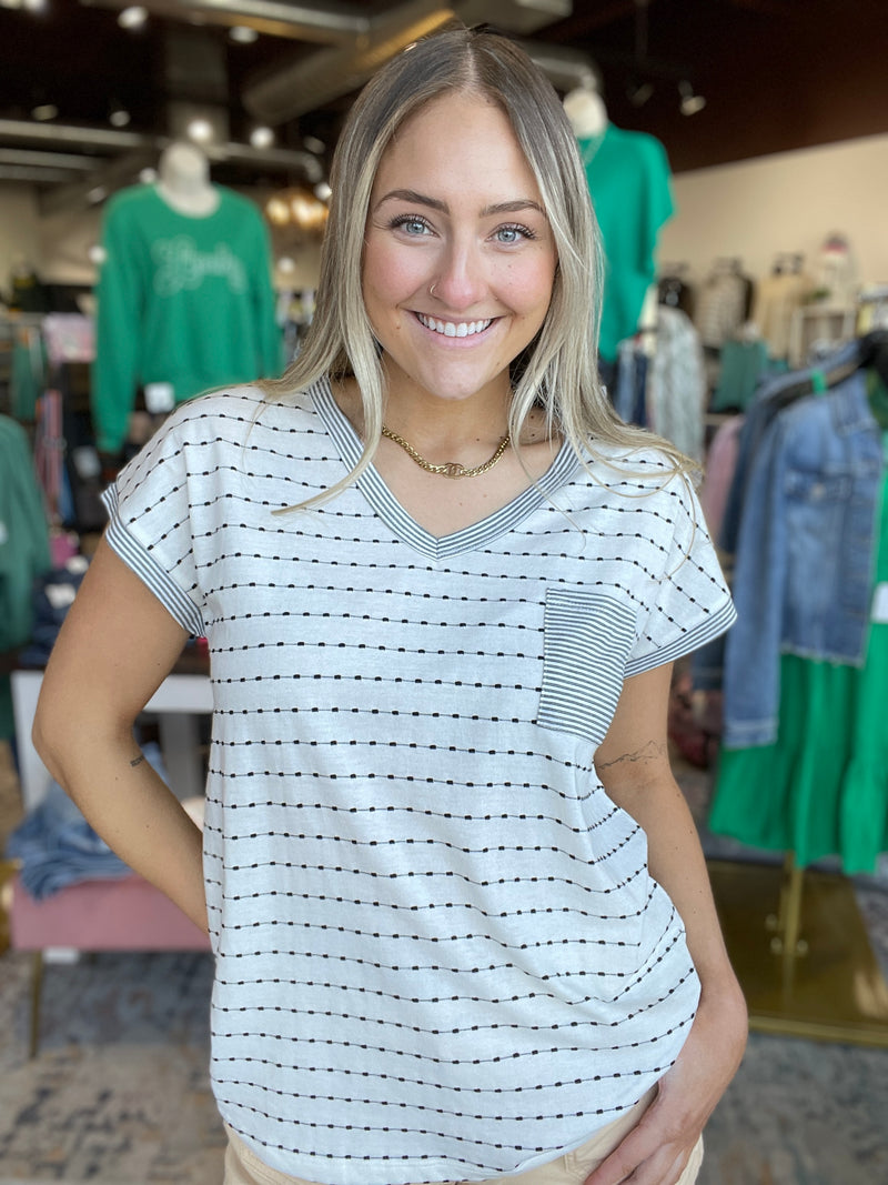 Victoria Dotted Stripe Top