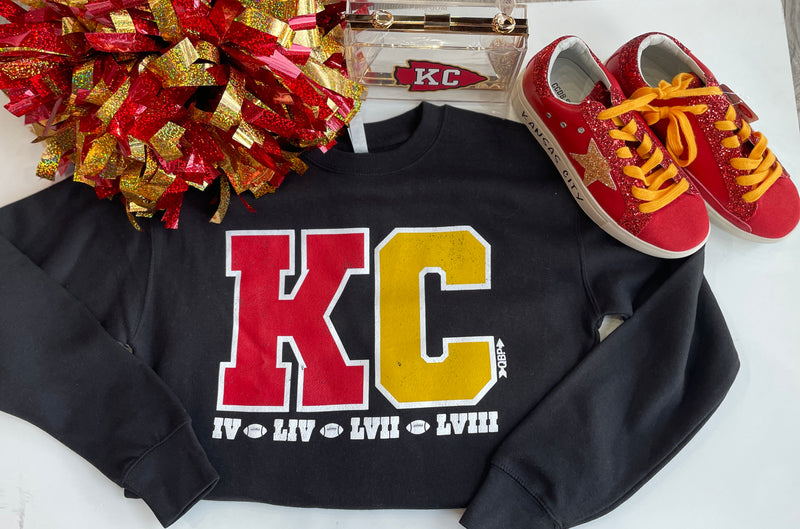 KC Block w/ Super Bowl Wins Crewneck