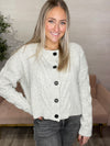 Alma Cropped Cardigan-Pearl Grey