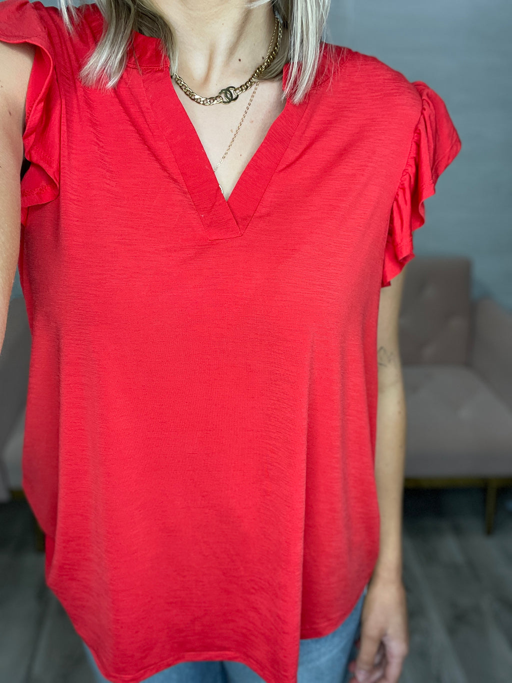 Liz Flutter Sleeve Top