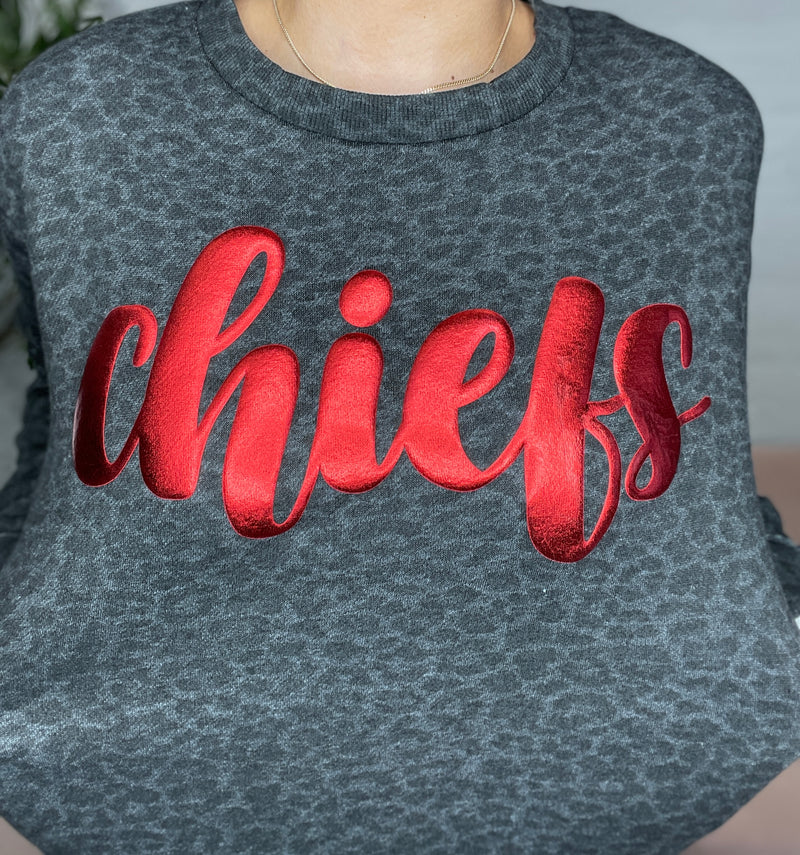 Chiefs Black Leopard Sweatshirt