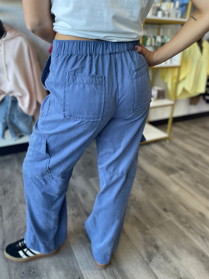 Cairo Relaxed Cargo Pants-Stormy Blue