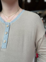 Aly Button Front Top