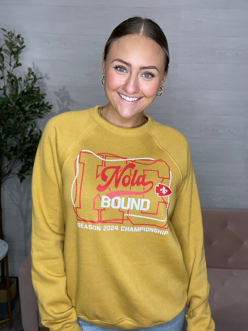 NOLA Bound Mustard Crewneck