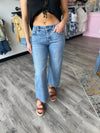 Tara Mid Rise Crop Wide Leg Jeans