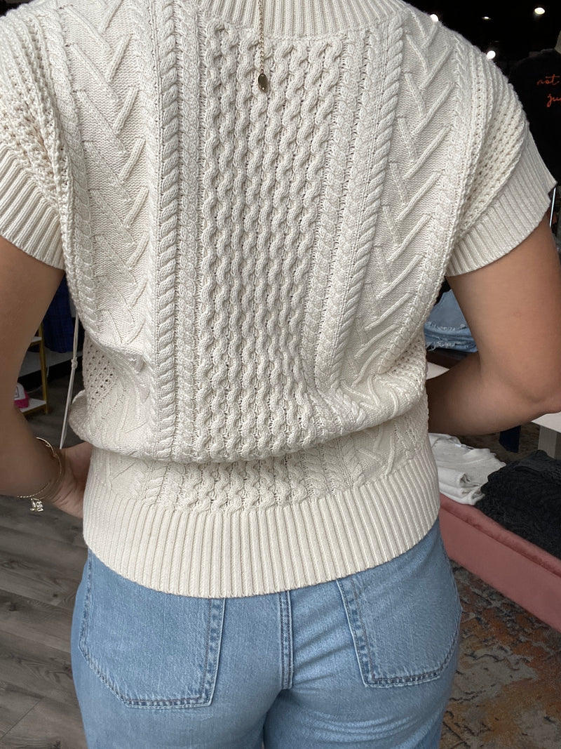 Scout Cable Knit Sweater-Vintage Cream