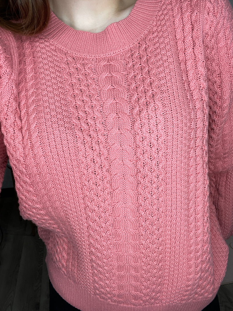 Raelynn Balloon Sleeve Sweater in Grapefruit by Another Love