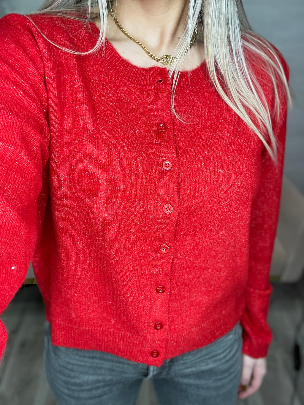 Outlook Cardigan-Haute Red