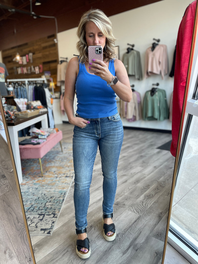Cara Mid Rise Skinny Jeans
