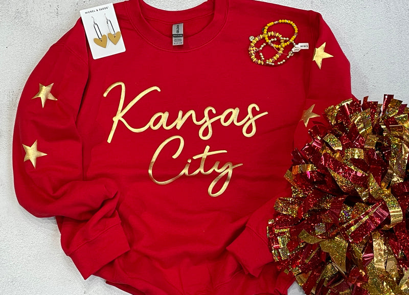 Kansas City w/ Stars Metallic Puff Print