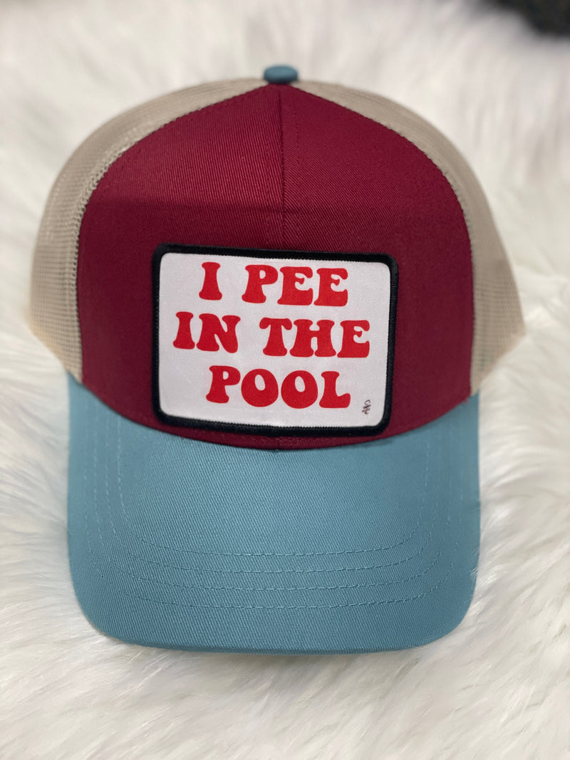 I Pee in the Pool Trucker Hat-Campfire