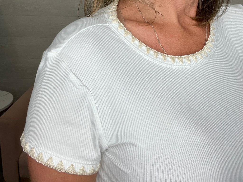 Cassis Rib Tee-White