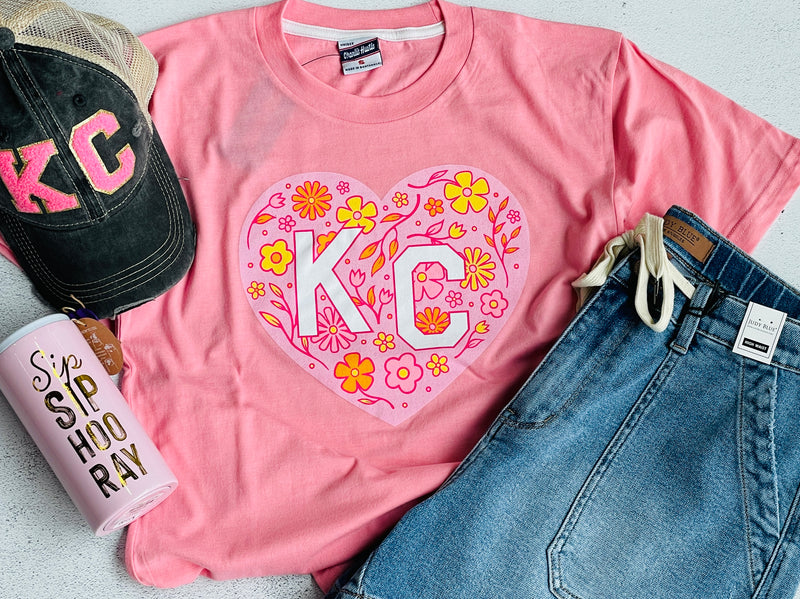Floral KC Heart Tee by Charlie Hustle