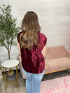 Yanis Velvety Top in Red Plum by Dear John