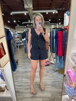 Topanga Linen Shorts-Black