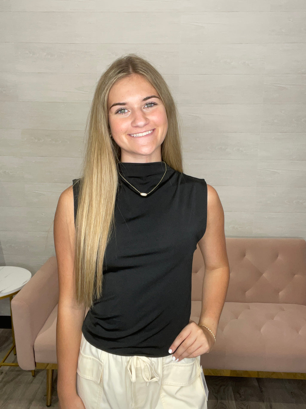 Libra Shine Jersey Top in Black by Z Supply