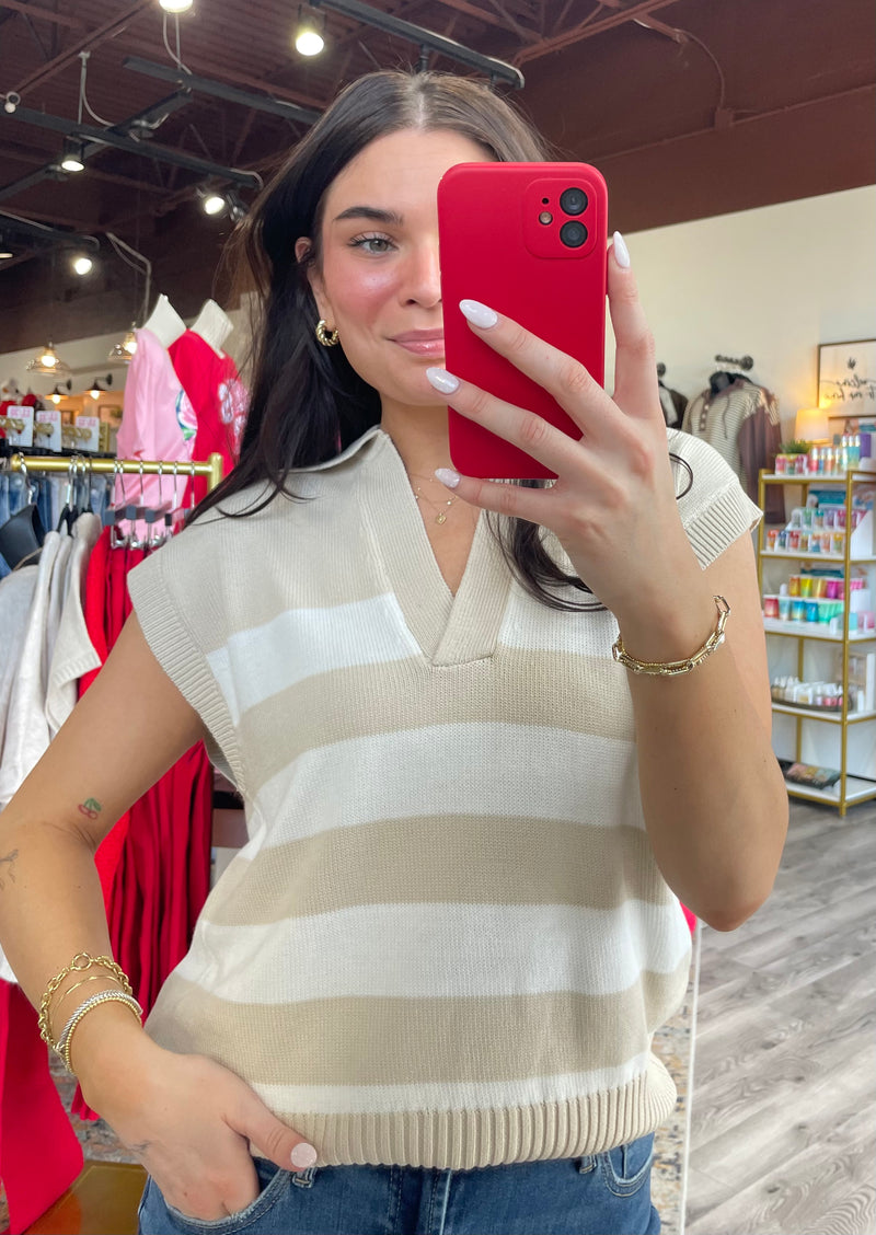 Preppy Sleeveless Sweater – Pink Charming Boutique