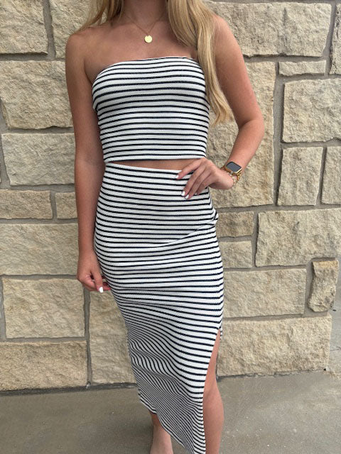 Caffari Stripe Tube Top-Eclipse