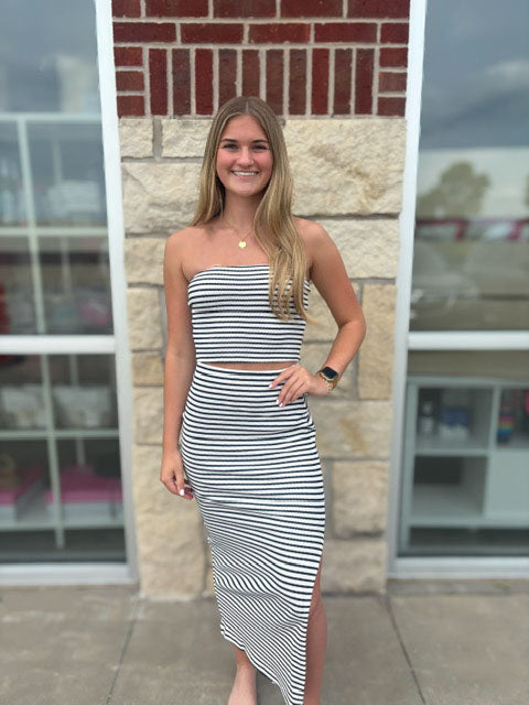 Caffari Stripe Tube Top-Eclipse