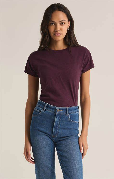 Modern Slub Tee-Berry Wine