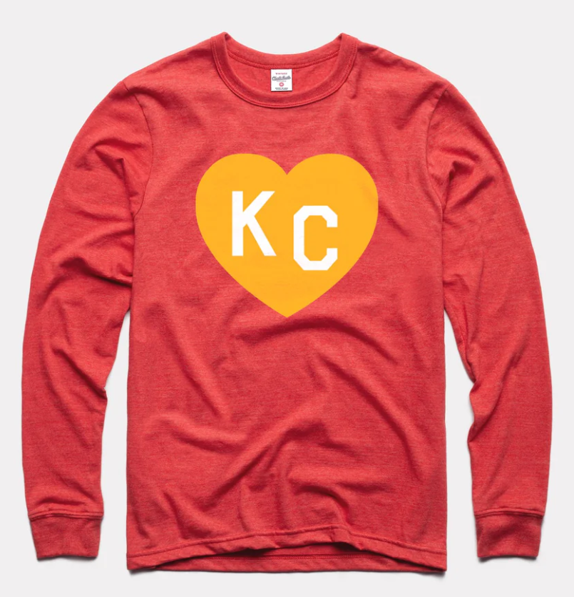 Red KC Heart Long Sleeve T-Shirt by Charlie Hustle