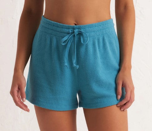 Vacay Mode Rib Short in Bermuda Blue