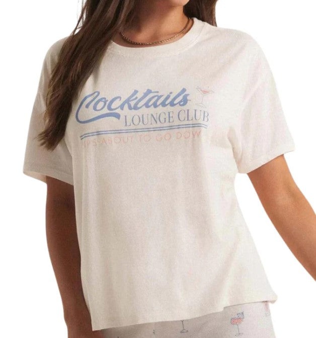 Cocktails Lounge Tee in Cloud Dancer by Z Supply