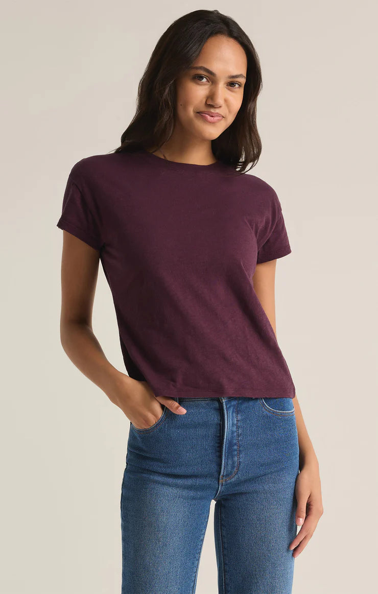 Modern Slub Tee-Berry Wine