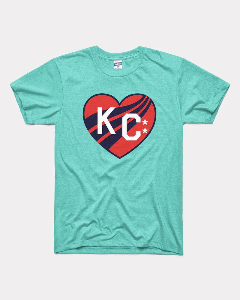 KC Current Crest KC Heart Teal Tee