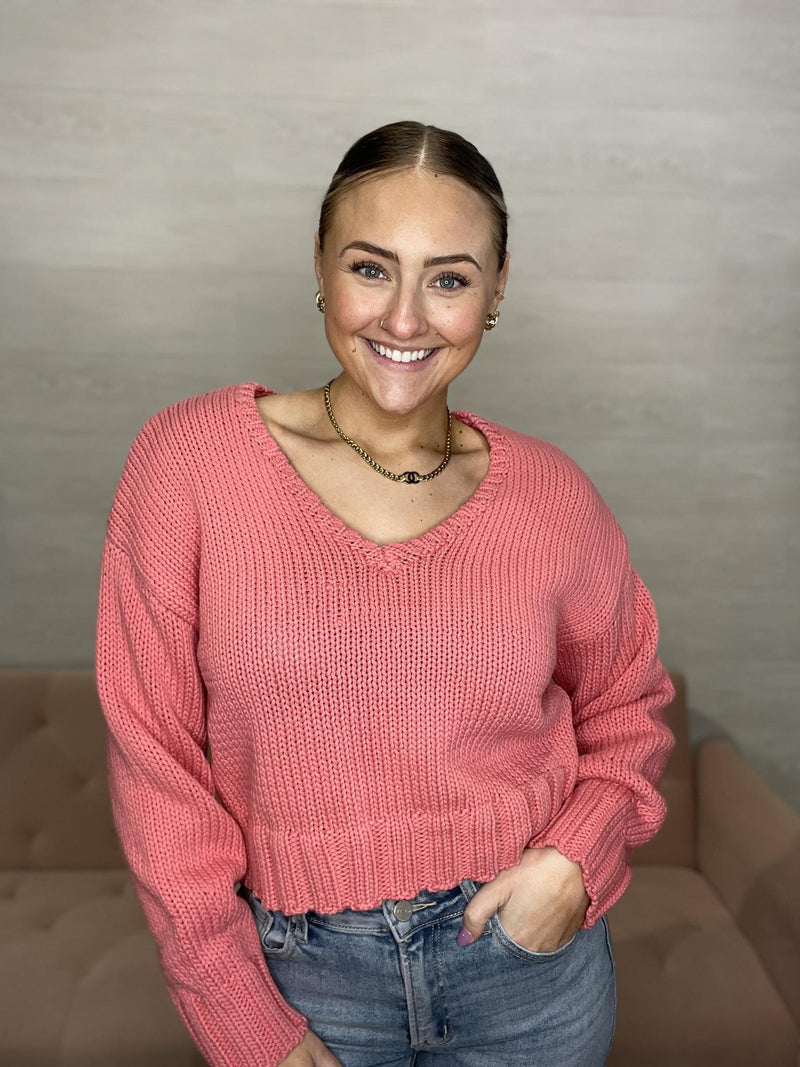 Vida Sweater-Sunset Pink