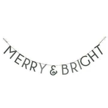 Green Merry & Bright Christmas Banner