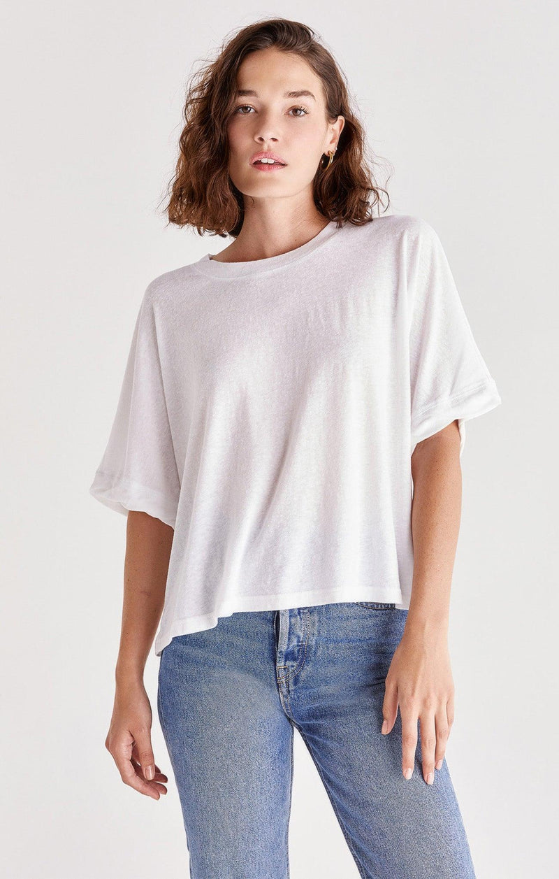 Ines Triblend Top-White