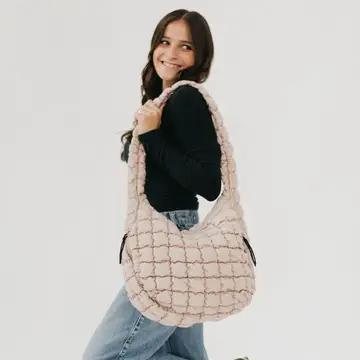 Carmen Quilted Hobo Tote Bag