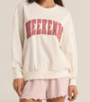 Oversized Weekends Sweatshirt-Bone