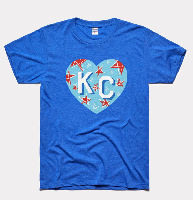USA Stars KC Heart Tee by Charlie Hustle